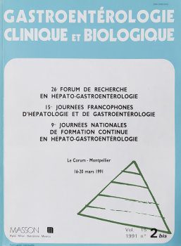 Gastroentérologie Clinique et Biologique 1991
